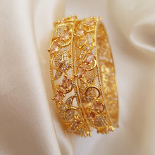 Gleaming Blossom One Karat Bangles