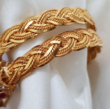 Sacred Splendor Gold Polished Karay/Bangles with Real Stones