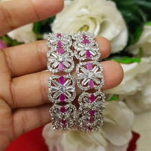 Zarconic Dazzling Shine One Karat Twist Bangles