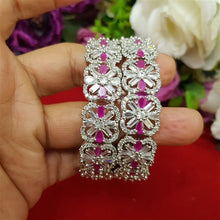 Zarconic Dazzling Shine One Karat Twist Bangles