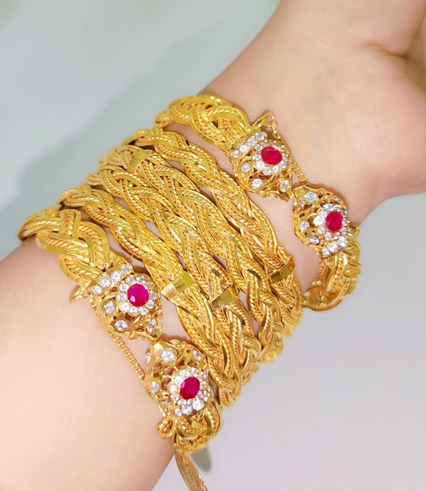 Gold Looking Bangles Set for Brides