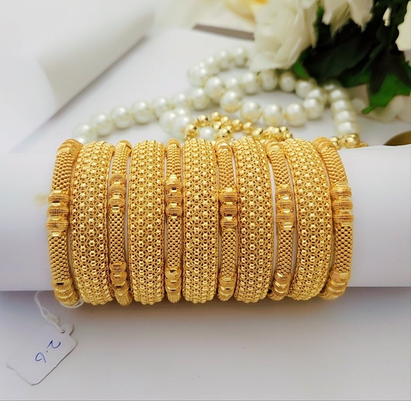 Ethereal Aura Gold Polished Bangles