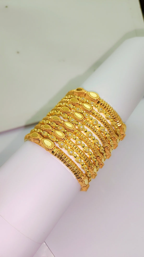 Exclusive Bridal Gold Polished Bangles Set