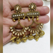 Asianest Stylish Antique Triple Jhumkas Earrings