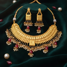 Golden Radiance Bridal Necklace Set – Opulent Wedding Jewelry