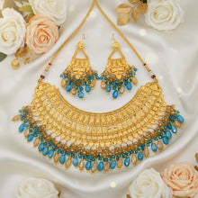 Lustrous Gold-Coated Bridal Necklace Set