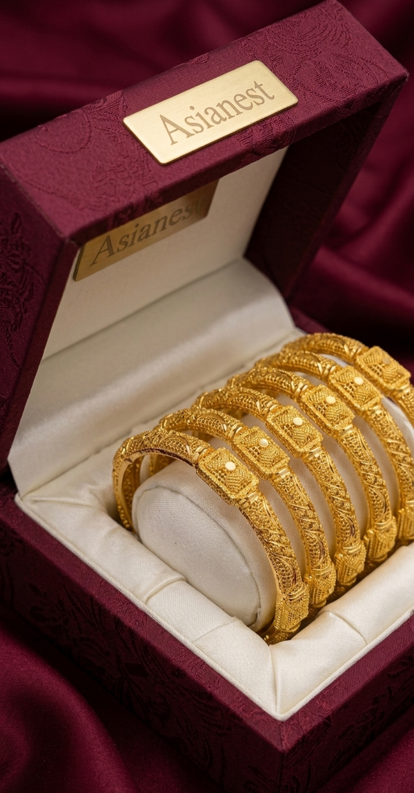 Golden Imperial Royale Heritage Bangles – Luxury Traditional Jewelry Set for Women