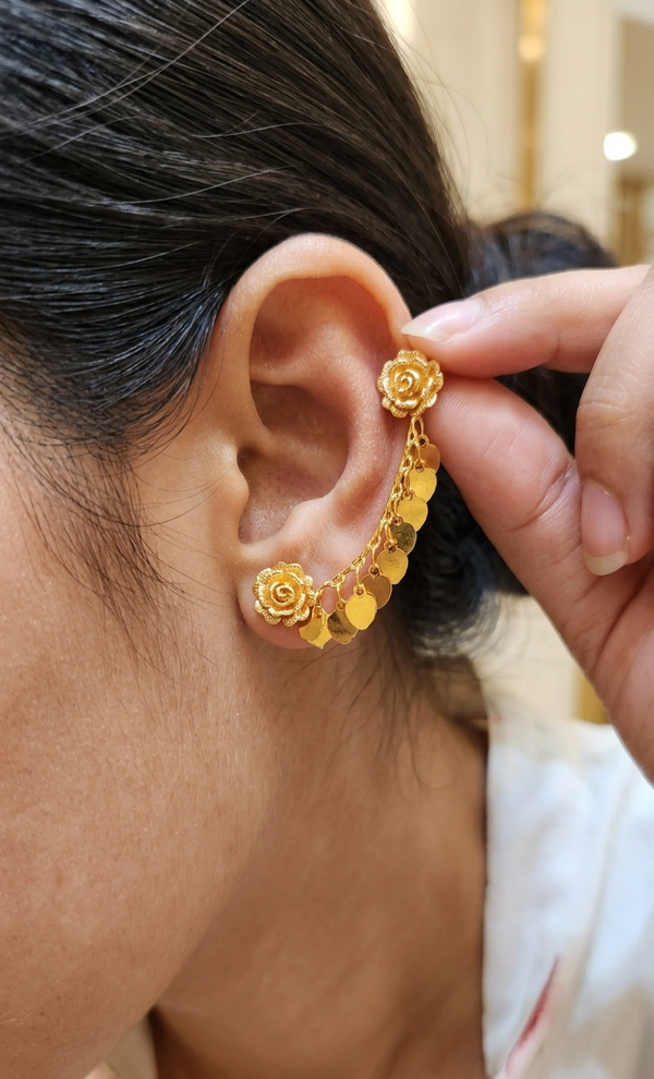 Royal Golden Brilliance Earrings – Elegant Fashion Jewelry for Women
