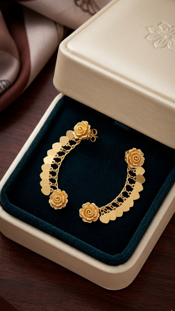 Royal Golden Brilliance Earrings – Elegant Fashion Jewelry for Women