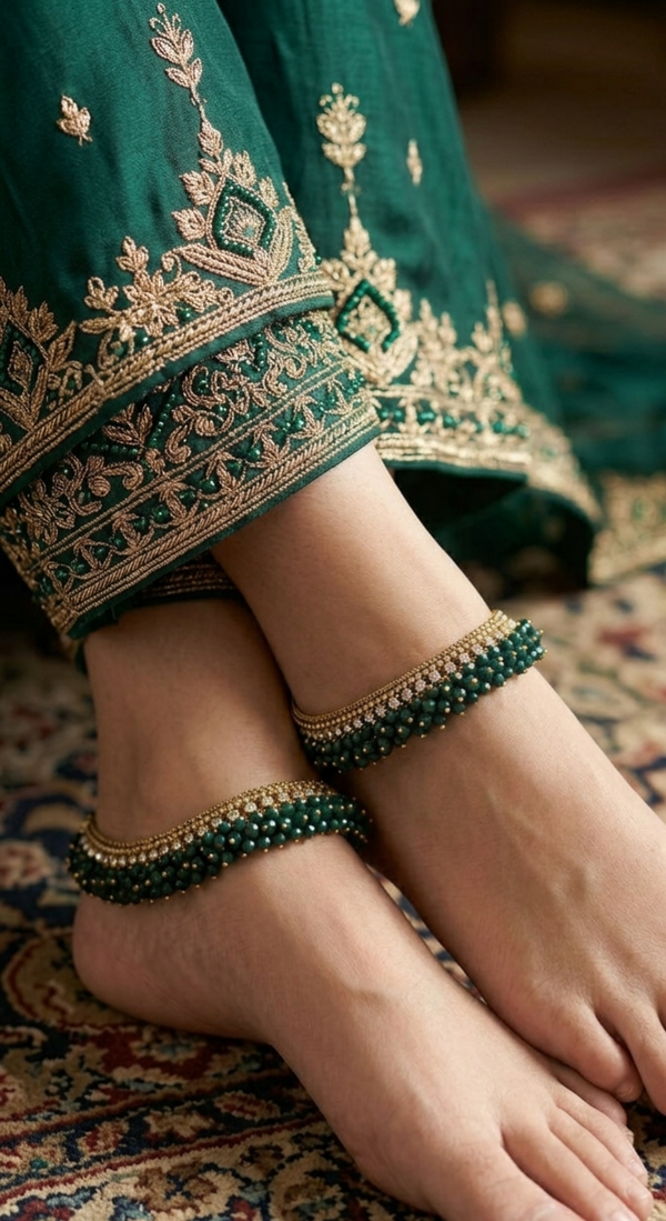 Golden Radiance Anklet – Elegant Gold Plated Foot Jewelry for Women