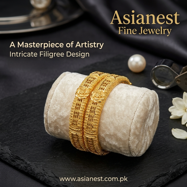 Auric Symphony Gold Kara | Timeless Polished Elegance