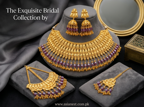 Lustrous Gold-Coated Bridal Necklace Set