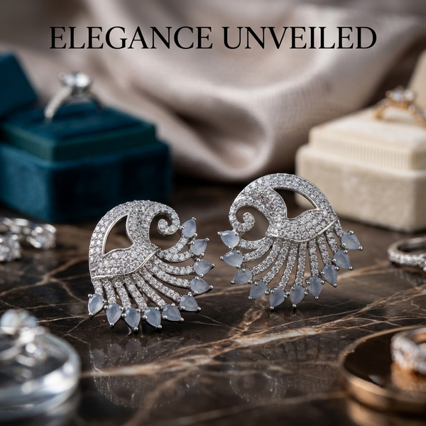 Golden Zircon Royale Earrings – Elegant Fashion Jewelry for Women