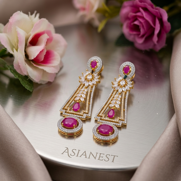 Regal Zircon Glow Earrings – Premium Fashion Jewelry for Women
