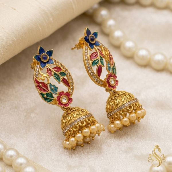Zareya Glow Jhumkay | Classic Regal Elegance