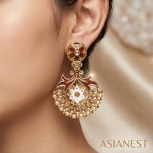 Scarlet Pearl Chandelier Earrings – Premium Fashion Jewelry for Women