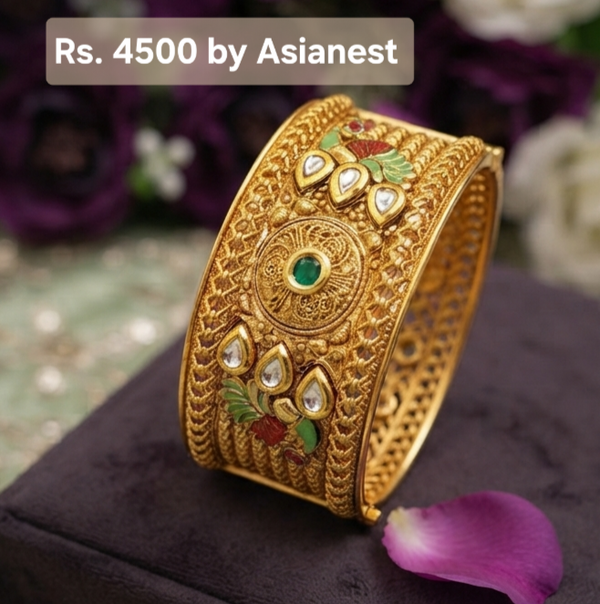 Royal Rajwari Golden Heritage Kara – Elegant Traditional Jewelry for Women