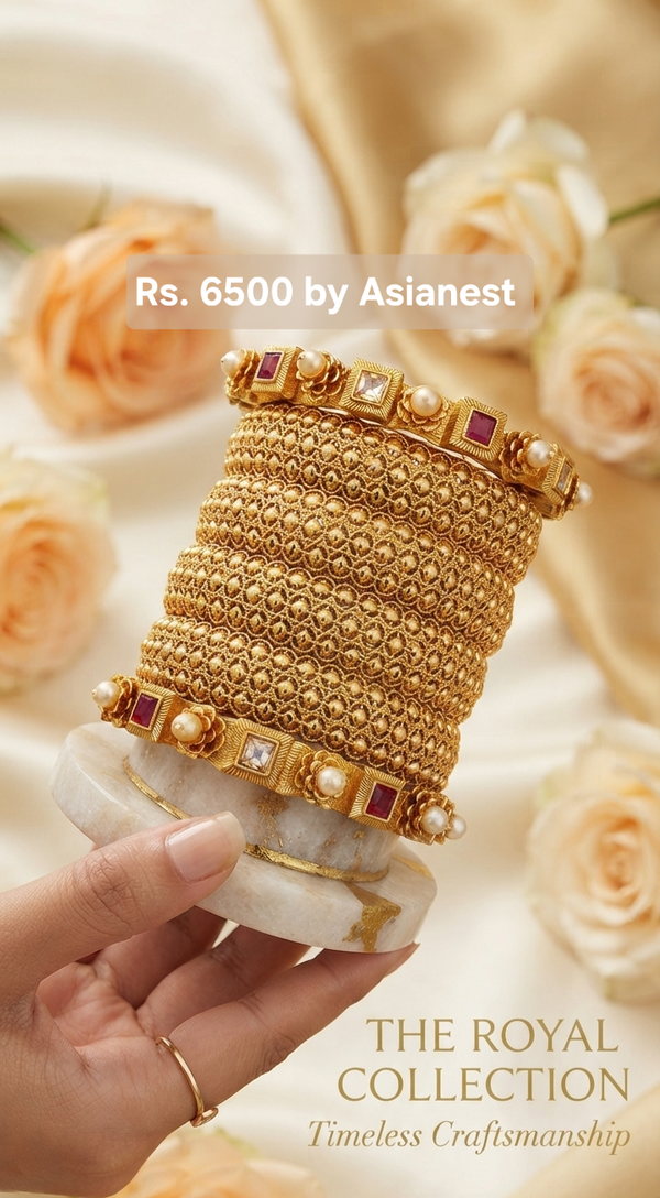 Royal Rajwari Imperial Glow Kara – Elegant Traditional Jewelry for Women