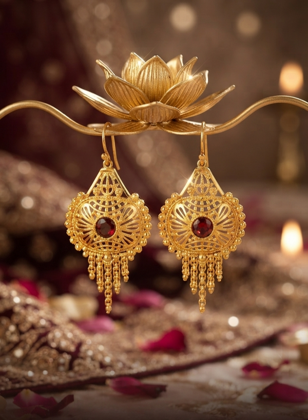 Earrings with Gold Polish