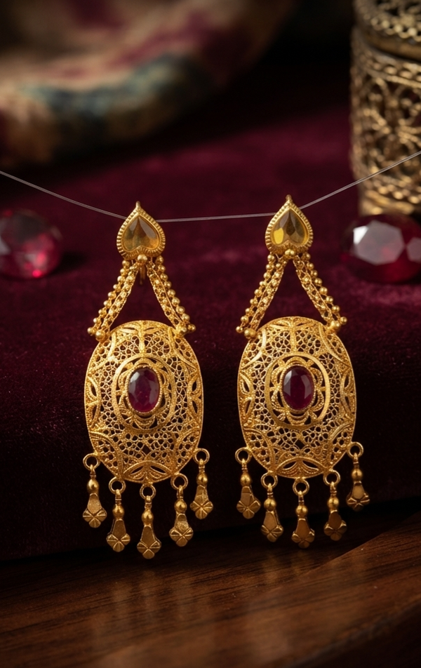 Golden Radiance Royale Earrings – Premium Fashion Jewelry for Women