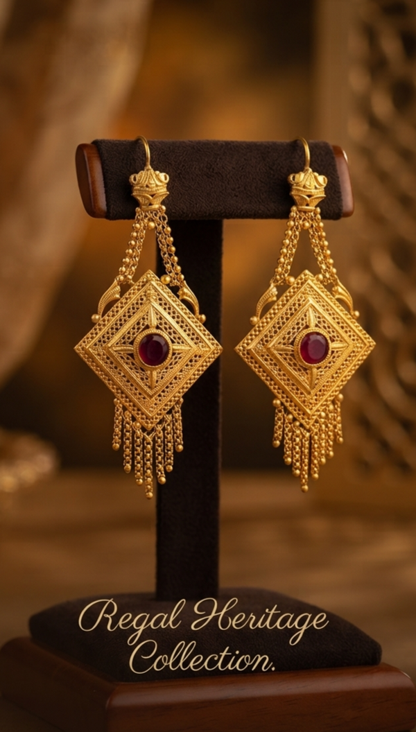 Royal Golden Blossom Earrings – Premium Fashion Jewelry for Women