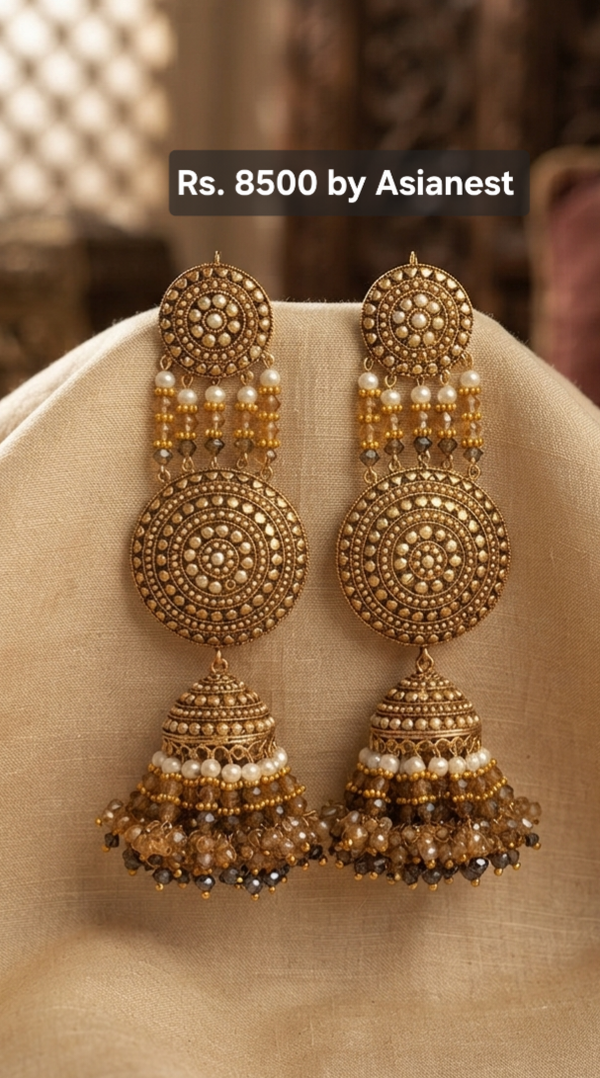 Imperial Golden Blossom Earrings – Stylish Fashion Jewelry for Women