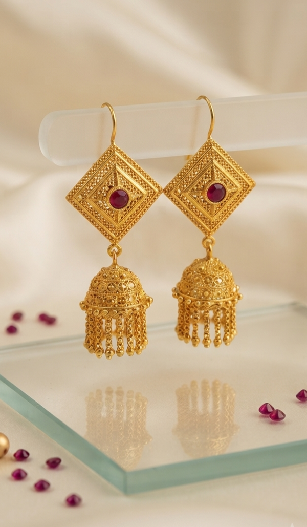 Golden Heritage Glow Earrings – Elegant Fashion Jewelry for Women