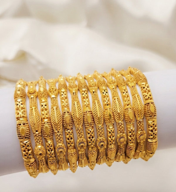 Gold Polished Elegance Bangles – Premium Traditional Jewelry for Women