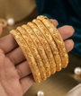Gold Polished Elegance Bangles – Premium Traditional Jewelry for Women