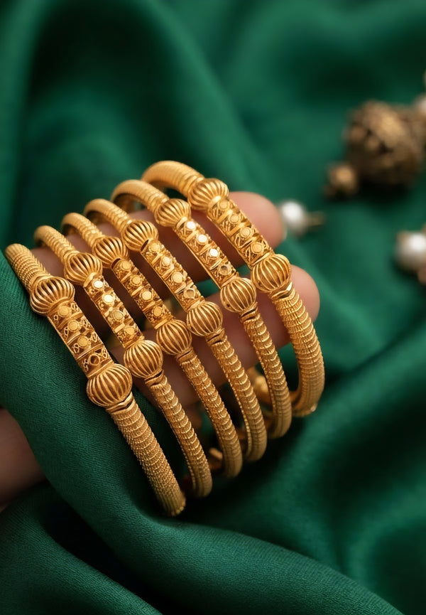 Imperial Golden Aura Bangles – Premium Traditional Jewelry for Women