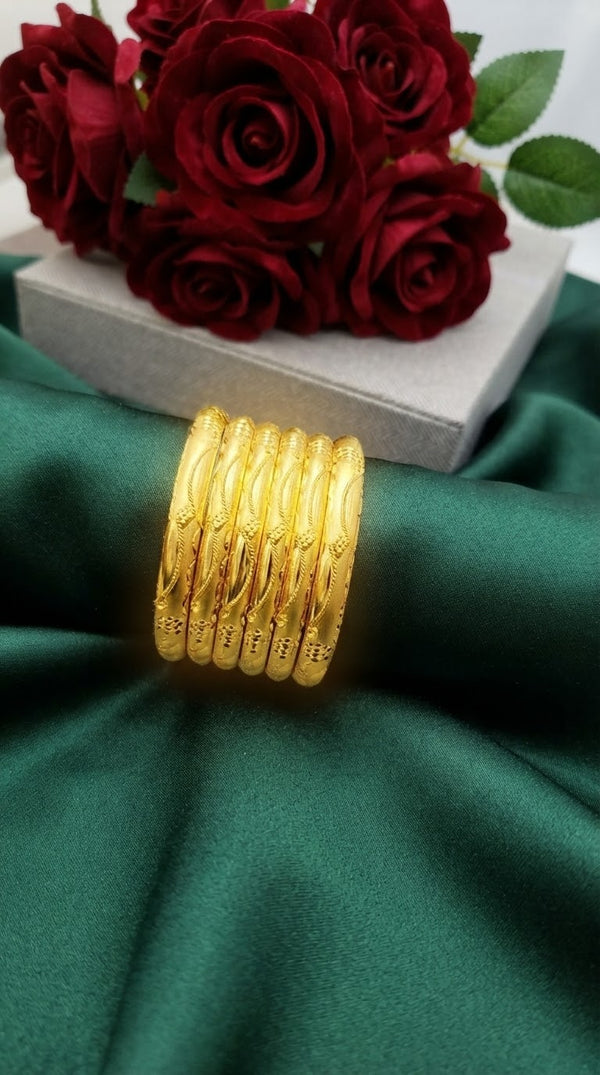 Golden Imperial Heritage Radiance Bangles _ Elegant Traditional Jewelry Set for Women