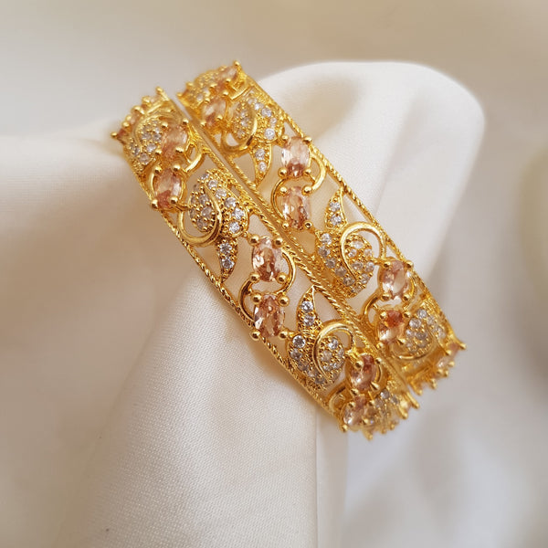 Gleaming Blossom One Karat Bangles