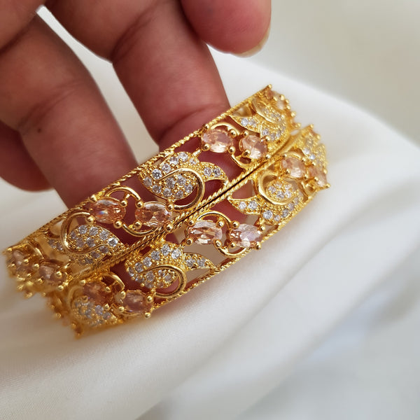 Gleaming Blossom One Karat Bangles