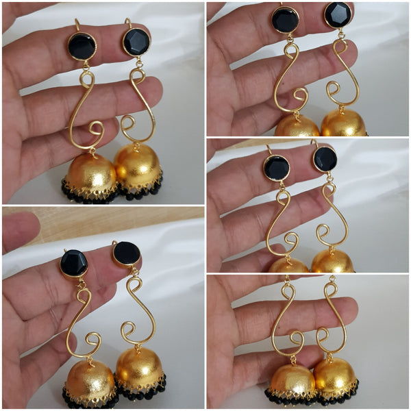 Black Droplet Handmade Jhumkay