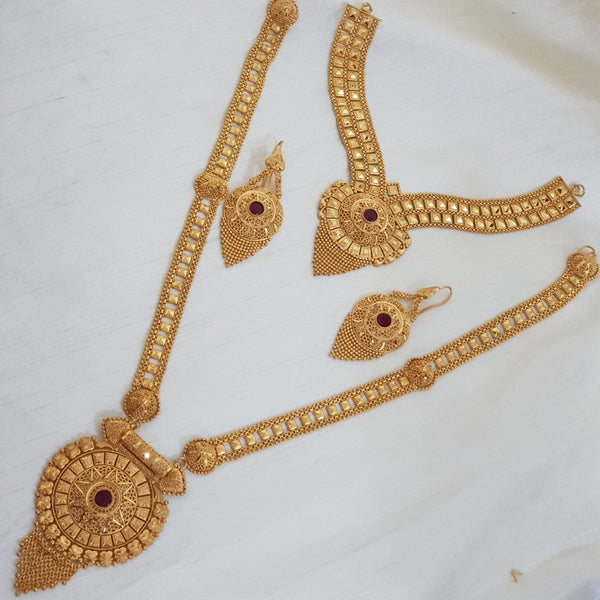 Brilliant Bridal Gold Polished Necklace Set