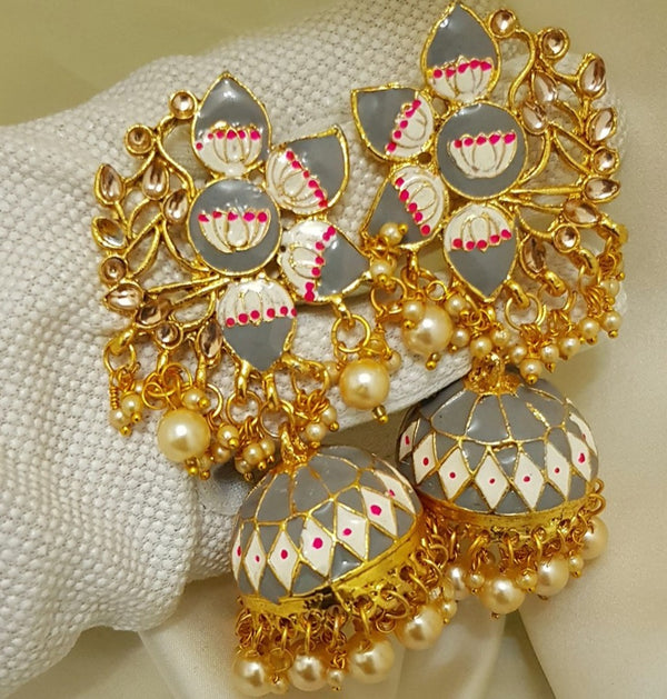 Gold Plated Meenakari Earrings