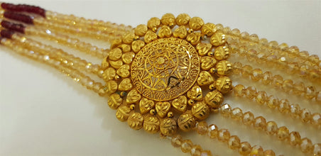 Turkish Golden Maroon Beaded Mala