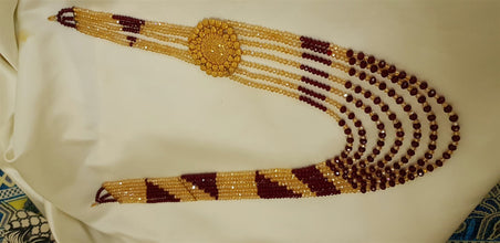 Turkish Golden Maroon Beaded Mala