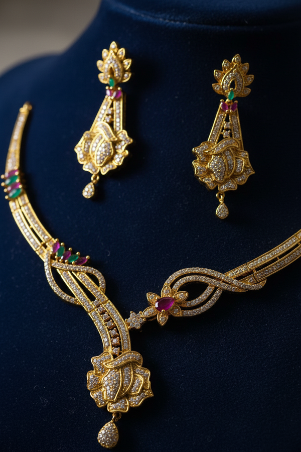 One Karat Golden Glow Necklace Set