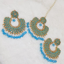 Light Blue Brilliant Bindia Earrings Set 