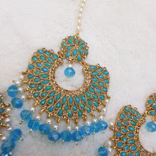 Light Blue Brilliant Bindia Earrings Set 