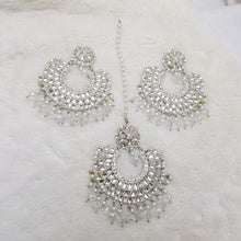 White Bindia Earrings Set