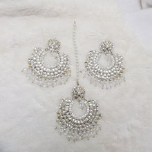 White Bindia Earrings Set