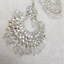 White Bindia Earrings Set