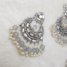 Silver Bindia with Earrings Set