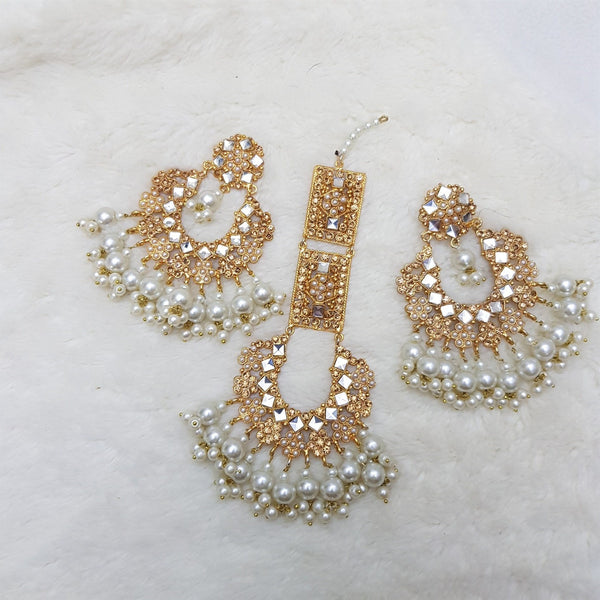 Gold Tone Bridal Bindia Earrings