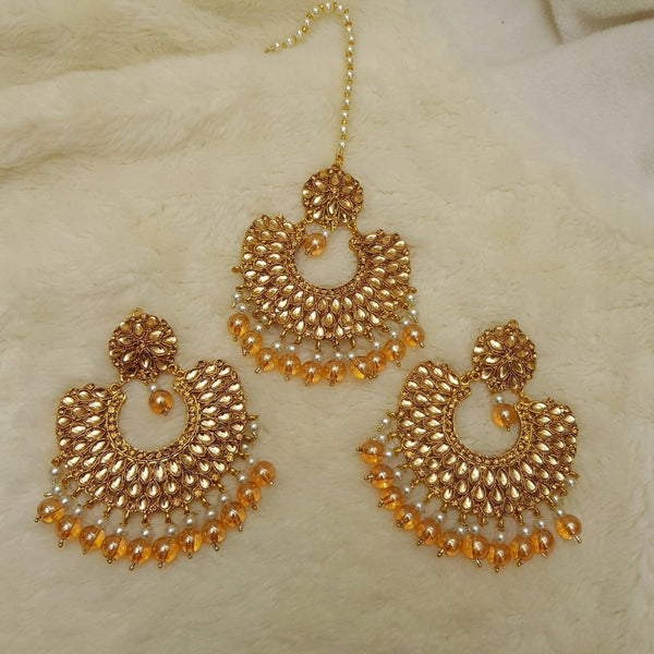 Gold Polished Bindia Earrings