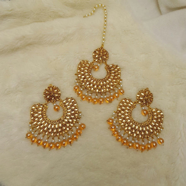 Gold Polished Bindia Earrings