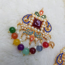 Glamorous Multi Color Bindia With Earrings