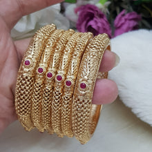 StatelyMatte Golden Rajwadi Bangles